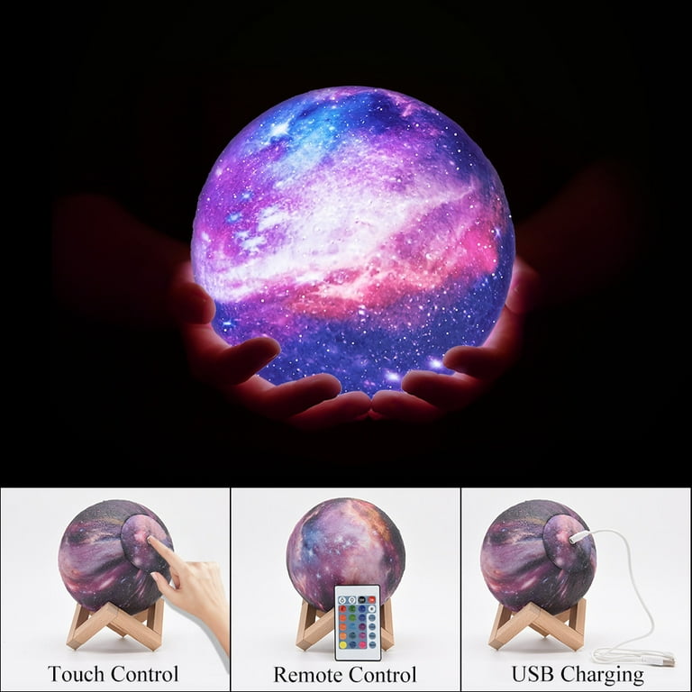 Moon Light 3D Printed Galaxy Light 16 Colors Moon Night Light