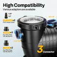 thumbnail image 7 of SPECSTAR 110V 1.5 HP 6000 GPH Powerful Self Primming Single Voltage Swimming Pool Pump with Strainer Basket, 7 of 7