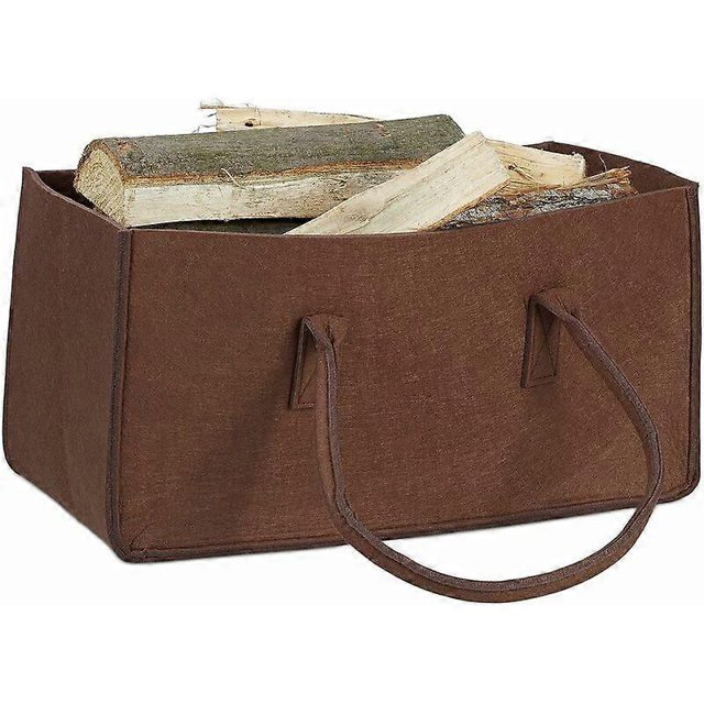 Felt Wood Log Basket Thickened Felt Firewood Bag Portable Firewood Storage Basket