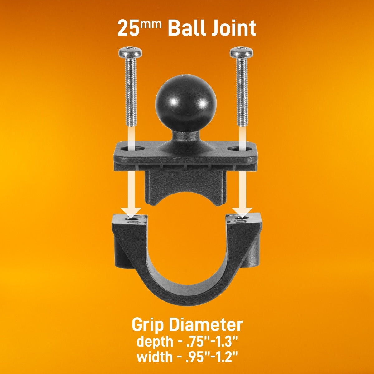 iBOLT AMPS Dual Bizmount Heavy Duty Handlebar/Post/Pole/Rail Mount for Water Sports, Kayaking, Fishing, Boating Etc. - for Fish Finders Using The 3-Hole Pattern