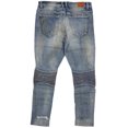 thumbnail image 2 of Crysp Denim Men's Biker Moto Distressed Rip & Repair Skinny Fit Stretch Jeans (42, Indigo Rust), 2 of 4