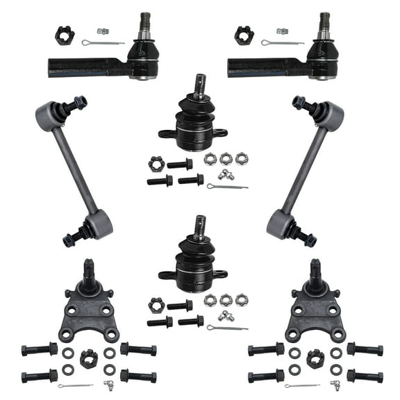 Detroit Axle - 8pc Front Suspension Kit for 2004-2007 Chevy Colorado GMC Canyon 2005 2006, 4 Upper & Lower Ball Joints, 2 Outer Tie Rods, 2 Sway Bars Replacement