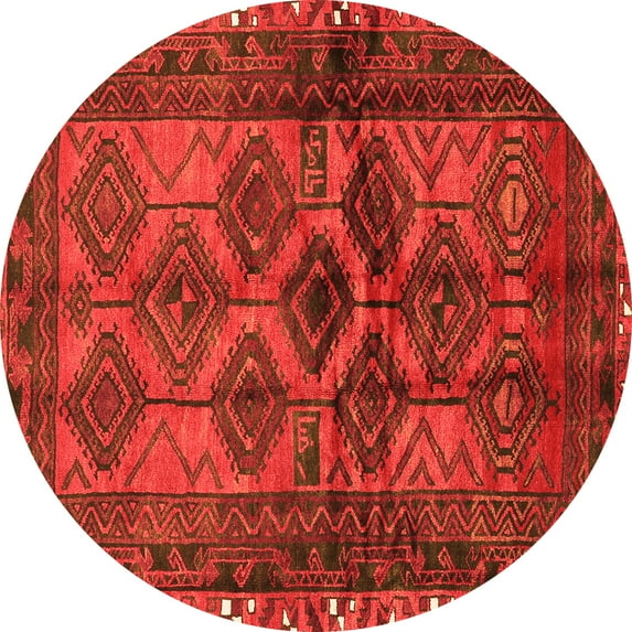 Ahgly Company Indoor Round Persian Orange Traditional Area Rugs, 4' Round
