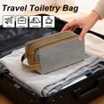 thumbnail image 4 of Mens Toiletry Travel Bag Hanging Dopp Kit Canvas Shaving Kit Toiletries Organizer for Grooming Travel Essentials, Gifts for Men & Women, Grey, 4 of 8