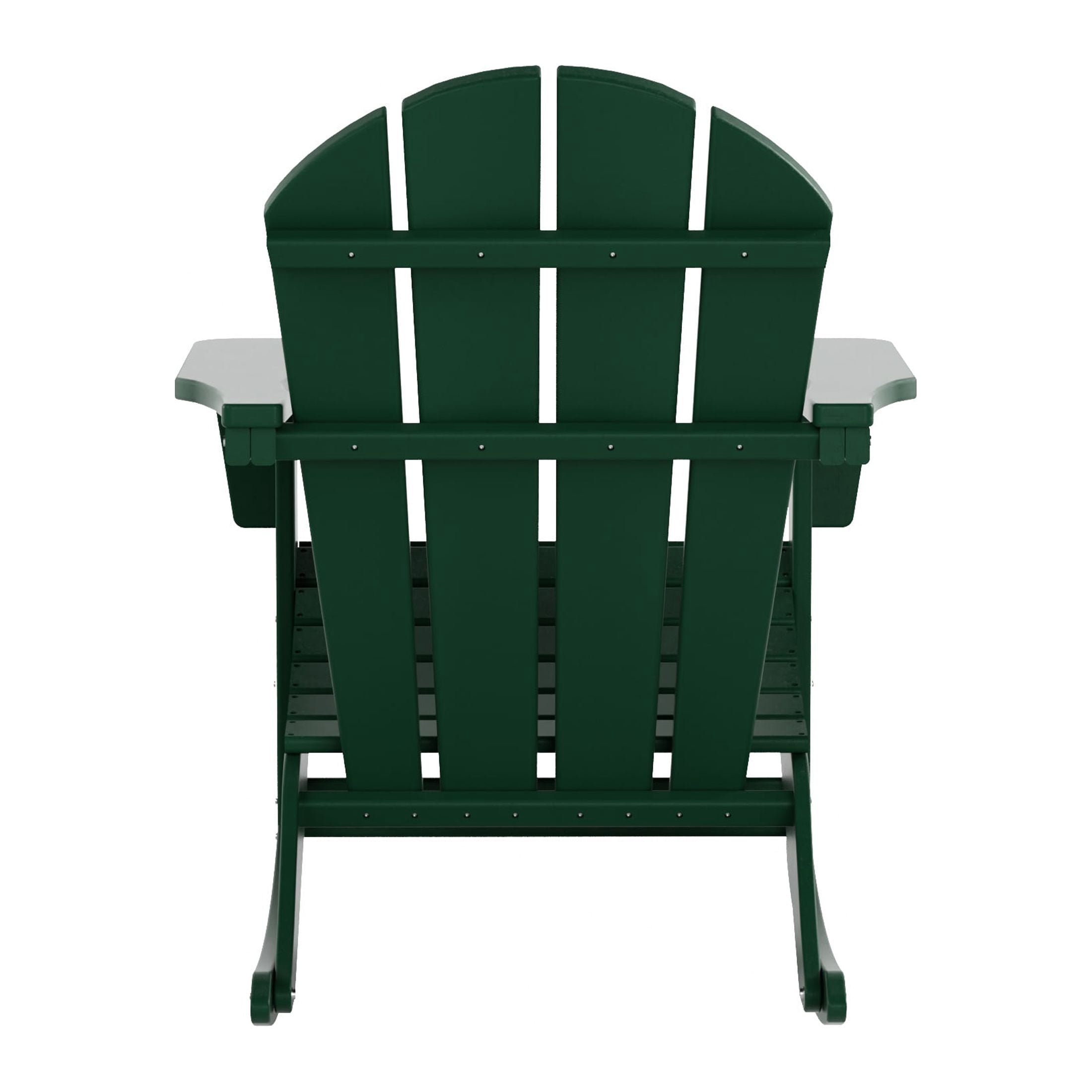 WestinTrends Malibu 3 Piece Outdoor Rocking Chair Set, All Weather Poly Lumber Porch Patio Adirondack Rocking Chair Set of 2 with Side Table, Dark Green
