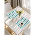 thumbnail image 5 of Teal Khaki Striped Placemats Set of 4, Farmhouse Stripes Modern Abstract Art Placemats for Dining Table, Place Mats for Kitchen Tabletop, Waterproof Wipeable Dining Table Mats Set, 5 of 9