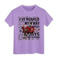 thumbnail image 1 of HABDGIKS T-Shirts pour Fille Été 2025 Garçon Imprimé Décontracté Col Rond Ample Manches Courtes Mignon Haut, 1 of 4