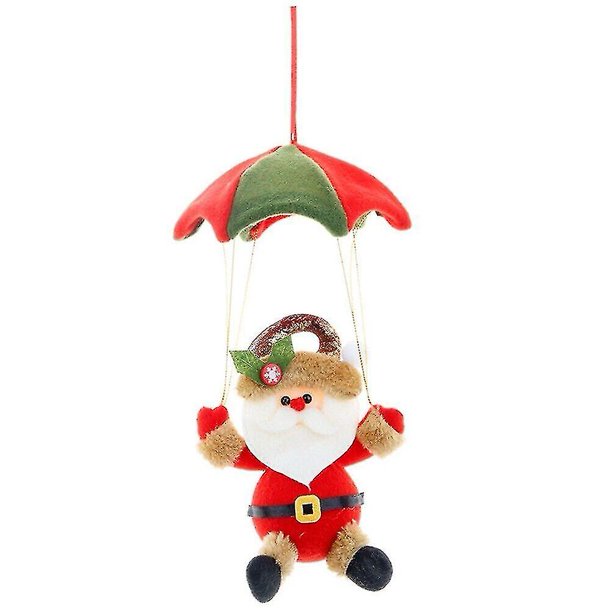Navidad muñeca de Navidad paracaidismo sin rostro viejo adorno fiesta decoración universal. (rojo)(1 pieza)