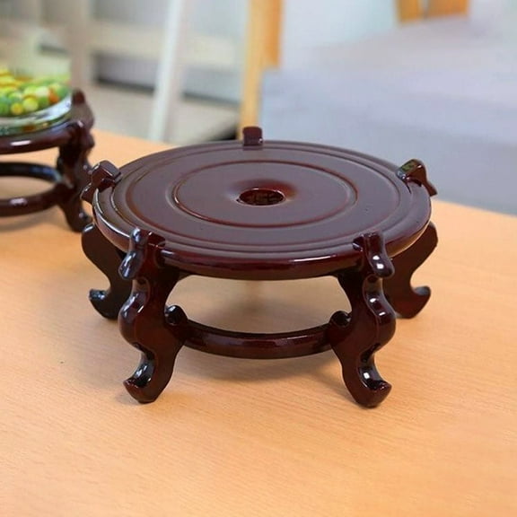 FRCOLOR 1Pcs Wooden Plant Stand Storage Holder Dark Brown Multi-Functional Home Decor