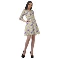 thumbnail image 4 of Moomaya Robe Chemise en Crêpe Poly pour Femmes Manches à Volants Imprimées Tenue d'Été Décontractée, 4 of 4