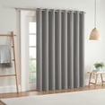 thumbnail image 5 of Eclipse Blackout Curtains, Darrell Thermaweave Grommet Extra Wide Curtains, Sliding Door Curtains 84 in x 100 in, Grey, Sold as a Single Curtain Panel, 5 of 8