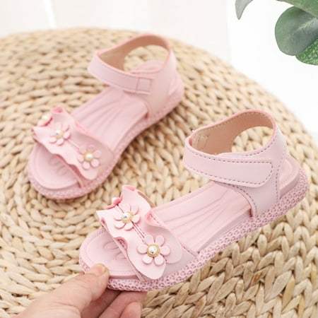 

Bescita Girls Lace Pearl Soft Soles Princess Shoes Non-Slip Casual Baby Sandals