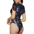 thumbnail image 3 of The Xecao Solar System Women's Crew Neck Body Suit, a short-sleeved bodysuit and basic swimsuit, both comfort and style for dating and daily life, 3 of 9