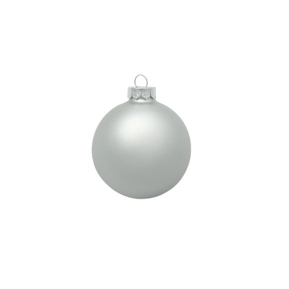 Whitehurst Matte Finish Glass Christmas Ball Ornaments - 2.75" (70mm) - Silver - 12ct