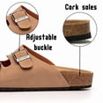 thumbnail image 5 of BERANMEY Unisex Sandals for Women & Men Summer Beach Cork Footbed Slide Sandals with Adjustable Buckle Slip-On Arch Support Shoes for Vacation/Resort/Indoor Outdoor Slippers, 5 of 8