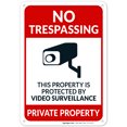 thumbnail image 1 of No Trespassing Video Surveillance Sign, Private Property Sign, 10x7 Aluminum, 1 of 1