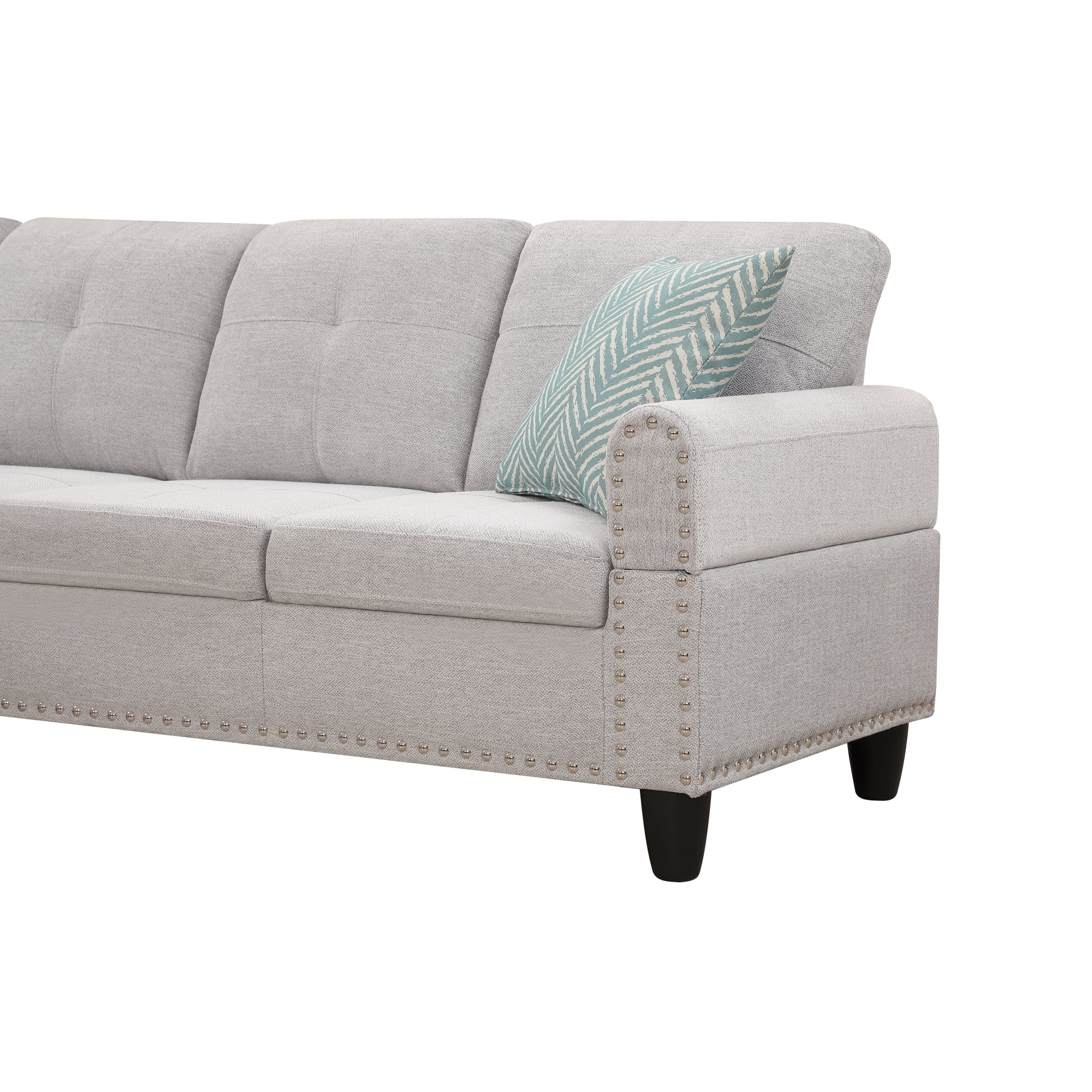 Leumius 98" L Shaped Sectional Couch,Modern Oversized Modular Sofa Couch with Storage Ottoman & Deep Seat,Sectional Couches for Living Room,Office,Light Gray