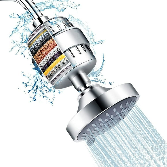 Shower set with filter shower head set combination high-pressure nozzle beauty beauty with water filter (15-level filter + 4-inch shower head set)