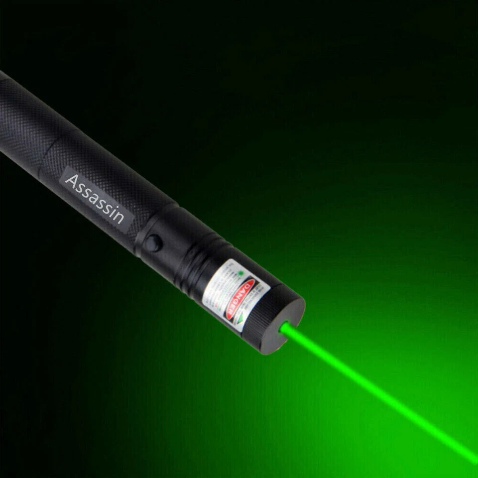 CRESTIN- 2X 6100Mile Green Laser Pointer Lazer Pen High Power Visible Beam Light+Battery