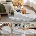 thumbnail image 3 of Round Rug 5ft Area Rug, Boho Beach Waves Gray Gradient Area Rugs for Living Room Bedroom, Summer Seaside Spray Floor Mat Non-Slip Non-Shedding Carpet Indoor Accent Rugs, 3 of 9