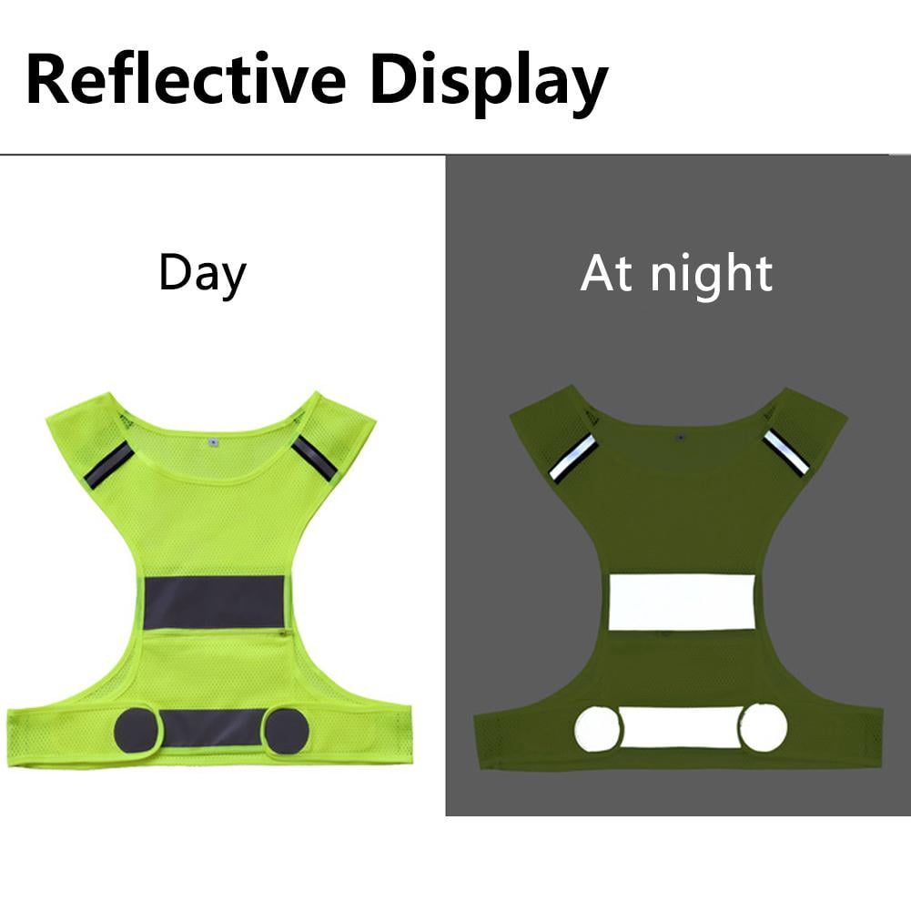 Reflective Vest Adjustable Safety Vest High Visibility Running Vest Lightweight Breathable Cycling Night Running Walking Sports Vest