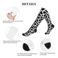 thumbnail image 5 of Lsque Cow Print Black White Pattern Sport Compression Socks for Men & Women 15-20 mmHg Knee High Nurse Pregnant Running Medical and Travel Athletic, 5 of 6