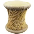 thumbnail image 1 of Natural Geo Moray Accent Stool - Faux Leather Beige, 1 of 5