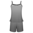 thumbnail image 5 of Bovxnpu Womens Plus Size Pajama Sets, 2 Piece Loungewear For Women, Womens Gradient Sling Sleeveless Tank Splicing Shorts Casual Pajamas Set L, 5 of 5