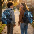 thumbnail image 3 of FUIALDOLG Wolf Pattern Design School Backpack with Multiple Pockets Water Resistant School Bag, Durable 17 Inch Book Bag for Middle School Daily Use Travel, 3 of 10