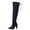 Black, variant on Boots for Women,Stylish Women Over The Knee High Heeled Boots Pointed Toe Rear Lace Up Design Elegant Long Boots For Sophisticated Fashion,Knee High Boots Women,Brown6