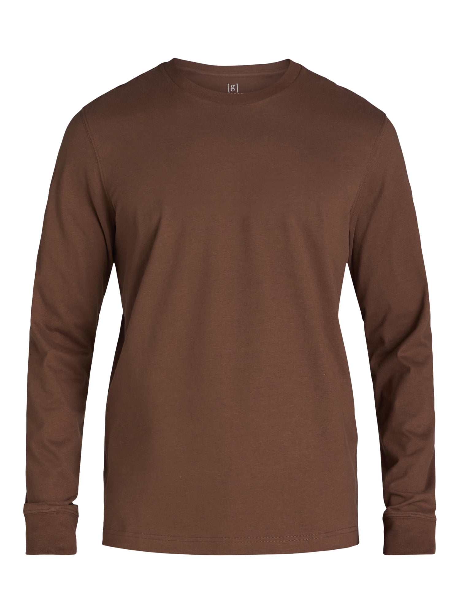 George Men's & Big Men's Relaxed Fit Cotton Crewneck T-Shirt with Long Sleeves, Size XS-3XL