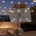 thumbnail image 1 of Wall Mounted Patio Umbrella with Solar LED Lights, 6.5 x 10ft Light Grey Rectangular Outdoor Sunshade, UV Resistant Polyester Canopy, Adjustable Tilt, Crank Handle, Aluminum Pole with Steel Ribs, 1 of 5