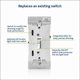 thumbnail image 3 of Interruptor de intensidad Leviton Toggle Slide TSL06-1LG para bombillas LED, 3 of 7