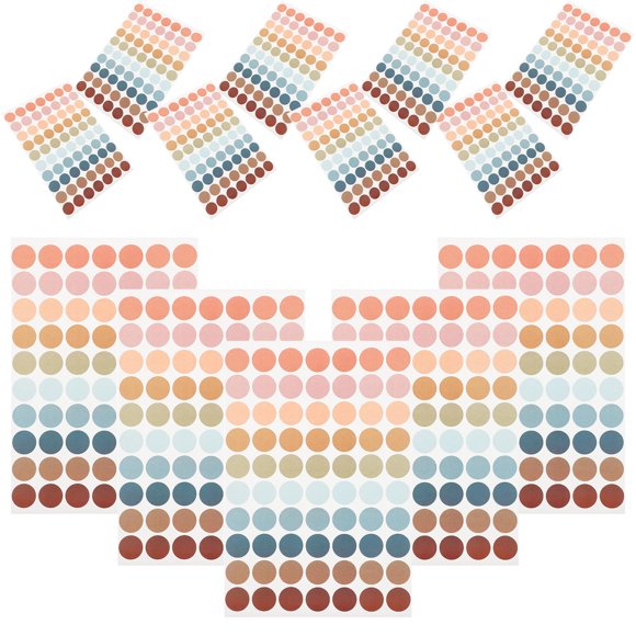Raindrops 20Pcs Multi Color Round Stickers Paper Boho Dot Labels for Planner Classroom and Office Use