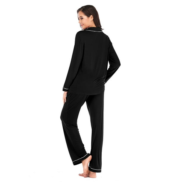 Pajamas Set Women's Long Sleeve Sleepwear Button Down Nightwear Soft PJ Sets