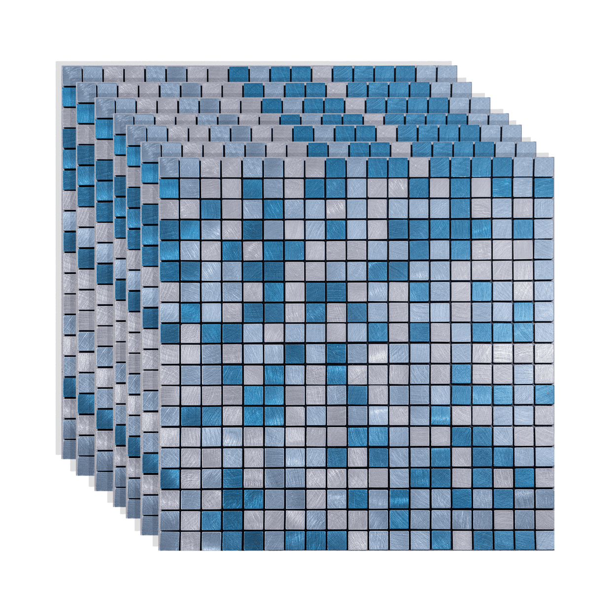 Blue peel and stick aluminum backsplash wall tiles self adhesive aluminum tiles (10-sheet)