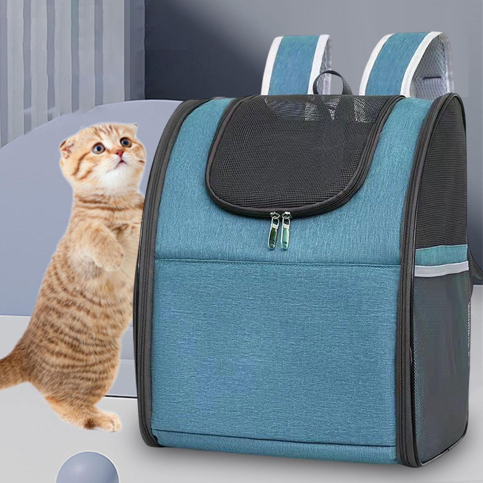 Fzaqwen Pet Carrier Backpack Travel Bag for Small Dogs Cats Carrier Backpacks for Animal Blue