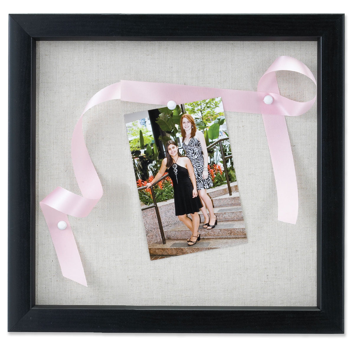 2-Pack 12x12" Black Shadow Box Frame with Linen Background with 8 Stick Pins 