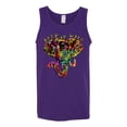 thumbnail image 2 of Wild Bobby, Keep It Wild Colorful Elephant Face Animal Lover Mens Graphic Tank Top, Purple, Small, 2 of 3