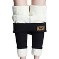 thumbnail image 3 of Qiylii Women Simple Style Plush Tights, Applique Pattern High Waist Leggings, 3 of 9
