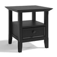 thumbnail image 1 of SIMPLIHOME Amherst SOLID WOOD 19 inch wide Square Transitional End Side Table in Natural Aged Brown with Storage, 1 Drawer and 1 Shelf, for the Living Room and Bedroom, 1 of 2