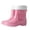 Pink, variant on Women's -Lined Short Rain Boots Waterproof, Anti-, Thick Sole Platform Winter Wet Weather Shoes Pink 35