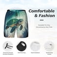 thumbnail image 3 of Balery Watercolor Turtle5 Mens Swim Trunks Swim Shorts for Men Quick Dry Inseam Beach Shorts with Compression Liner Pocket-X-Large, 3 of 9