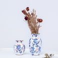 thumbnail image 5 of Blue Red Floral Ceramic Vase for Living Room Table Centerpiece Home Decor NOVATRAX, 5 of 7