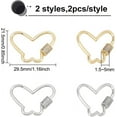 thumbnail image 2 of 4pcs Brass Butterfly Screw Carabiner Lock Charms Clasps 2 Colors Plated Micro Pave Cubic Zirconia Chain Clip Hook Necklaces Bracelet Keychain Crafts Making Hardware Supplies DIY, 2 of 6