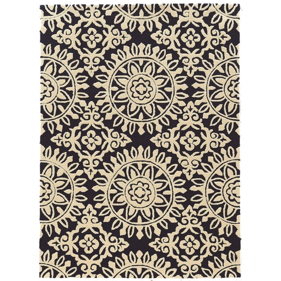 Riverbay Furniture 5' x 7' Hand Tufted Rug in Navy and Cream