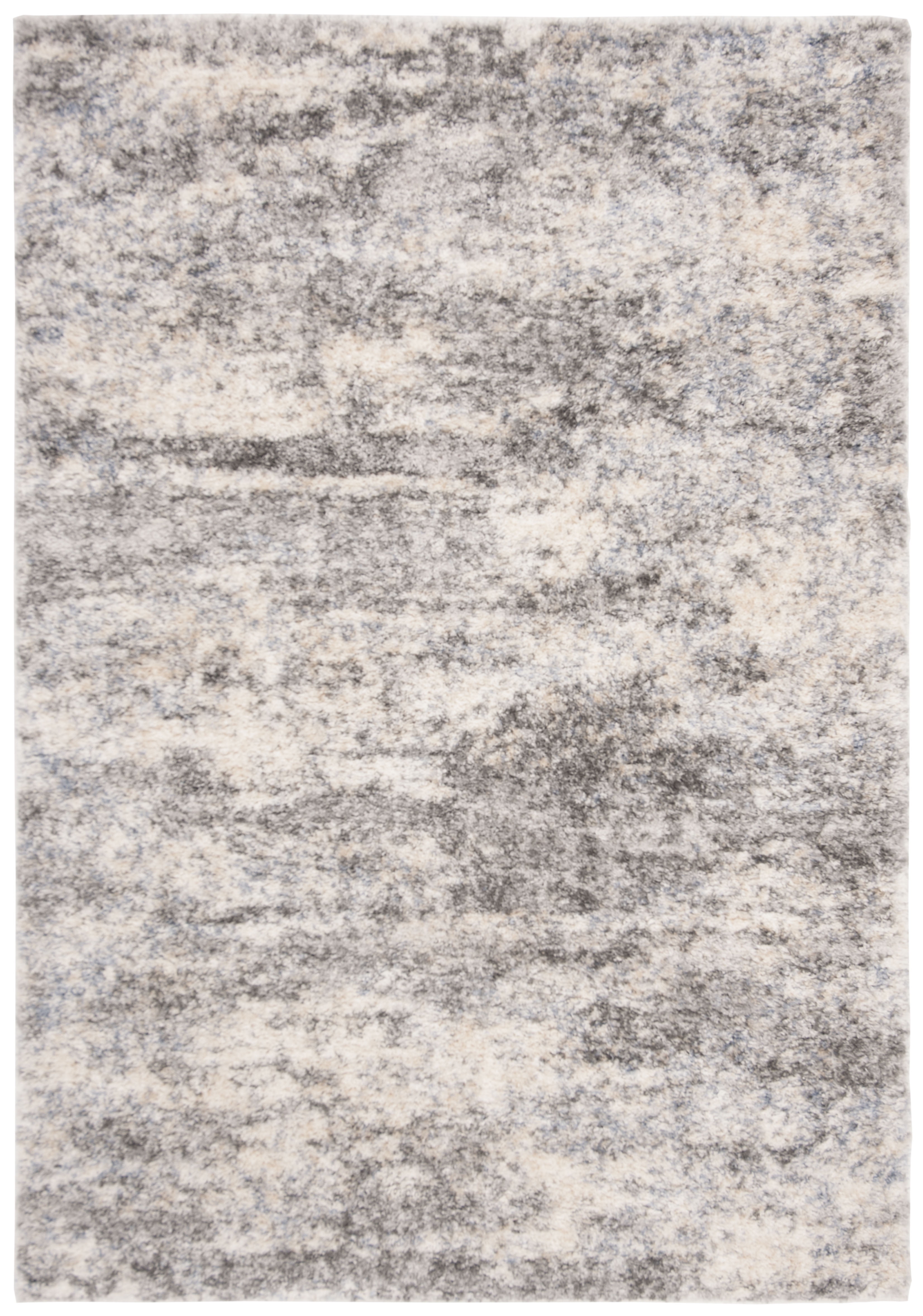 SAFAVIEH Berber Damian Abstract Shag Area Rug, Gray Blue/Cream, 6' x 8'
