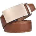 thumbnail image 2 of Men's Belt Genuine Leather Ratchet Belt for Men with Slide Buckle,Trim to Fit width 3.5cm 1 3/8 inch, 2 of 6