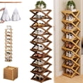 thumbnail image 1 of The 9-Tier No-Assembly Bamboo Rack, 2026 New Foldable Vertical Storage Organizer, Eco-Friendly, Durable, and Beautiful, No Installation Required, for Entryway Closet Dorm (Brown,10 Tier), 1 of 8