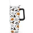 thumbnail image 2 of Halloween Tumbler 40oz with Straw - Spooky Ghost Pumpkin Skull Design BPA-Free Insulated Travel Mug, 2 of 9